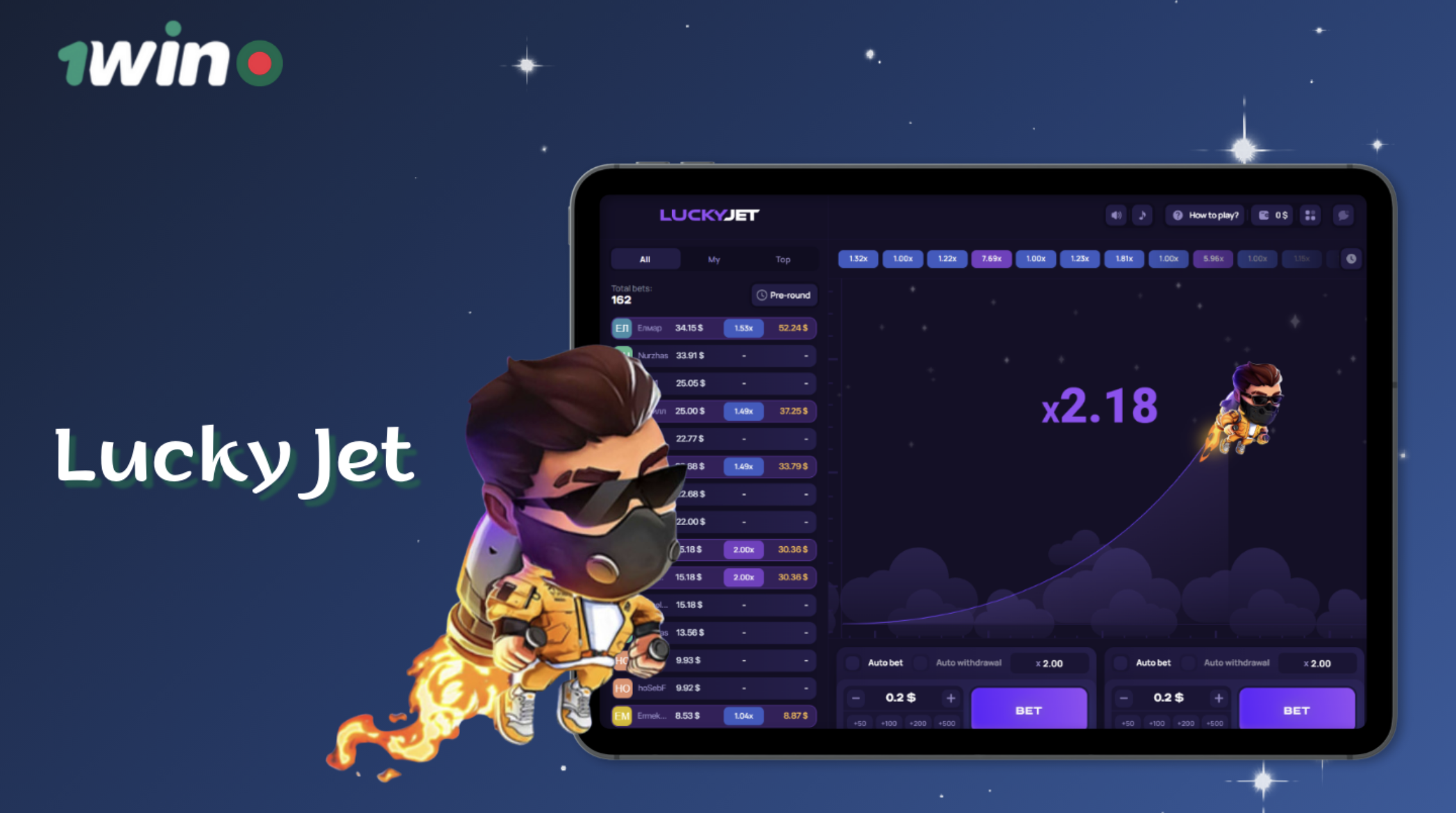 1win luckyjet game bangladesh bonus